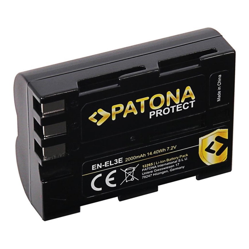 PATONA - Batteri Nikon EN-EL3e 2000mAh Li-ion Protect