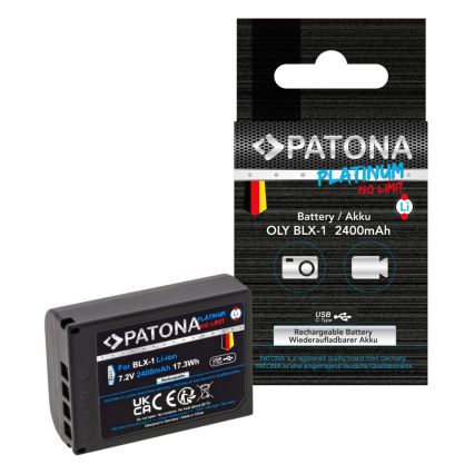 PATONA - Batteri Olympus BLX-1 2400 mAh Li-ion Platinum USB-C-opladning