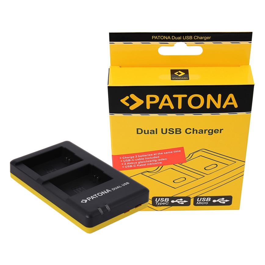 PATONA - Dual Hurtig Oplader til Sony NP-FW50 USB