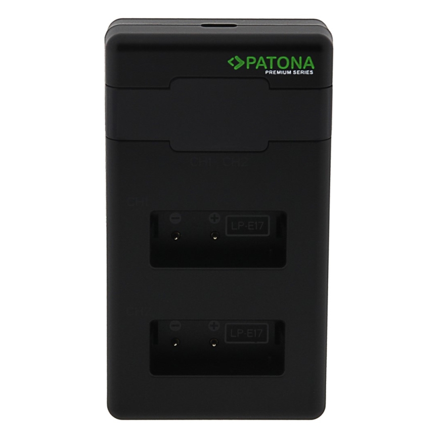 PATONA - Hurtigoplader Dual Canon LP-E17 + kabel USB-C 0,6 m