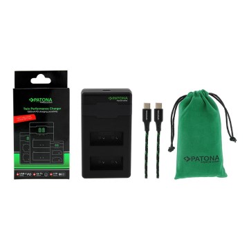 PATONA - Hurtigoplader Dual Fuji NP-W126 + USB-C kabel 0,6m