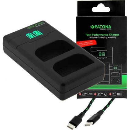 PATONA - Hurtigoplader Dual Olympus BLX-1 + kabel USB-C 0,6 m