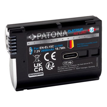 PATONA - Nikon EN-EL15C batteri 2600 mAh Li-ion Platinum med USB-C