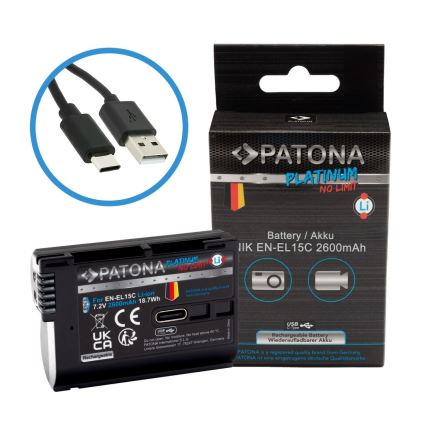 PATONA - Nikon EN-EL15C batteri 2600 mAh Li-ion Platinum med USB-C