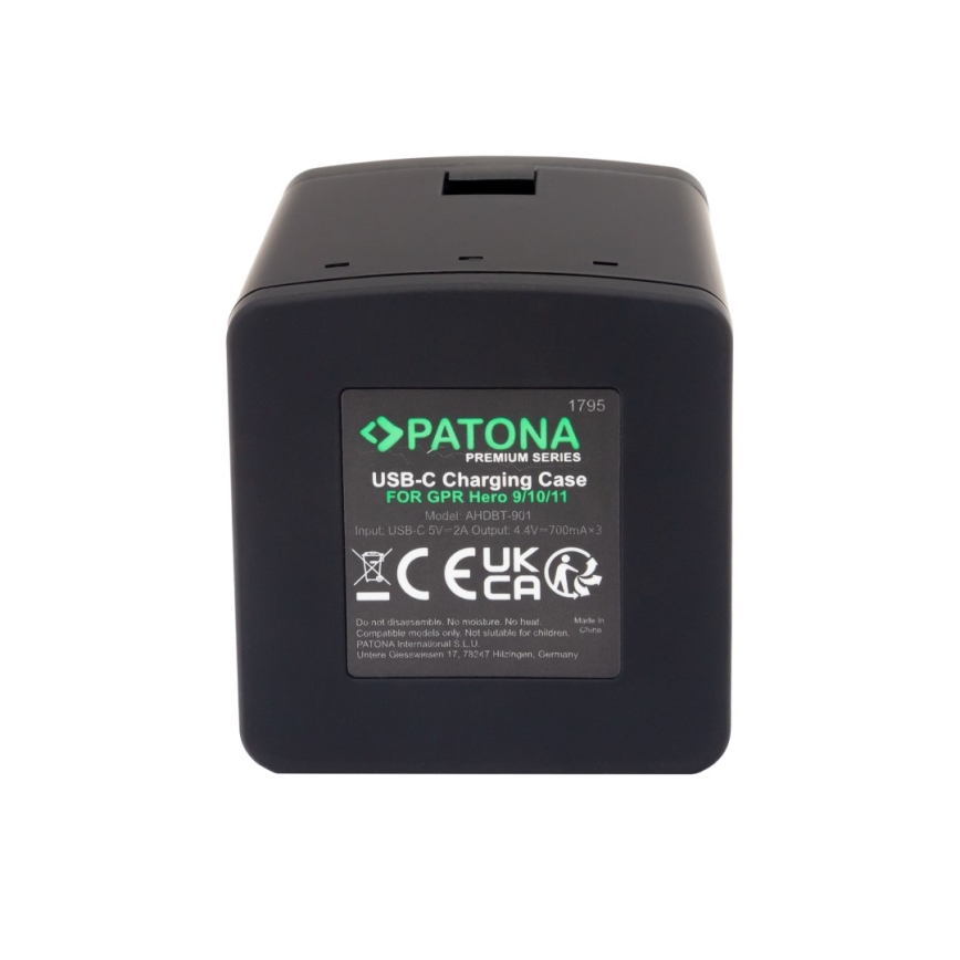 PATONA - Oplader Triple GoPro Hero 9/Hero 10/Hero 11/Hero 12