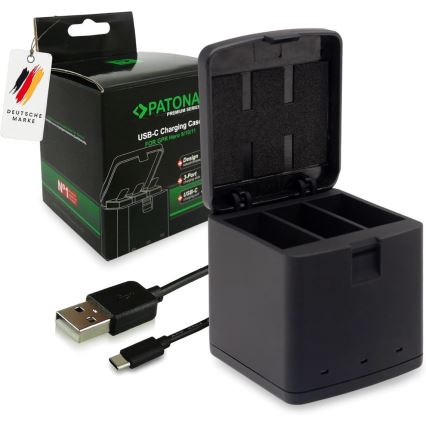 PATONA - Oplader Triple GoPro Hero 9/Hero 10/Hero 11/Hero 12