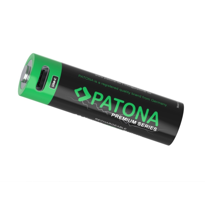 PATONA - SÆT 4x Akkumulator AA/LR6 Li-Pol 2000mAh 1,5Vs med USB-C opladning