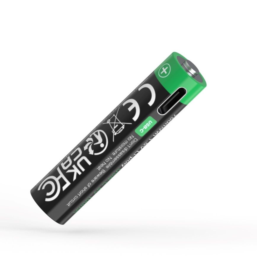 PATONA - SÆT 4x Akkumulator AAA/LR03 Li-Pol 500mAh 1,5V med USB-C opladning