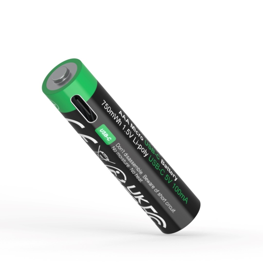 PATONA - SÆT 4x Akkumulator AAA/LR03 Li-Pol 500mAh 1,5V med USB-C opladning