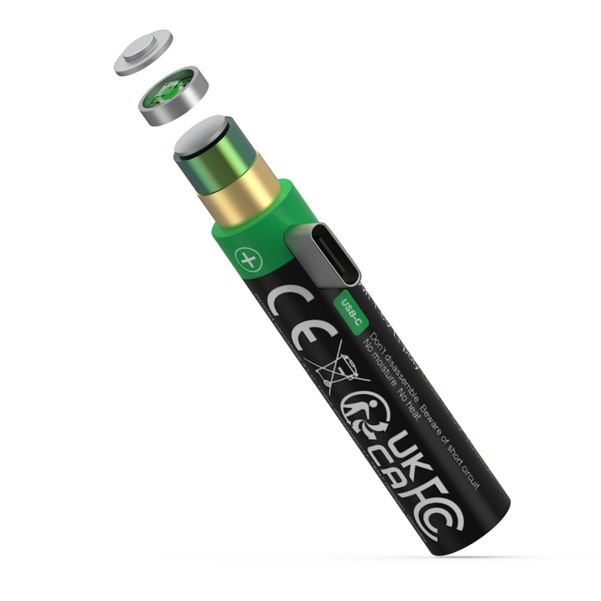PATONA - SÆT 4x Akkumulator AAA/LR03 Li-Pol 500mAh 1,5V med USB-C opladning