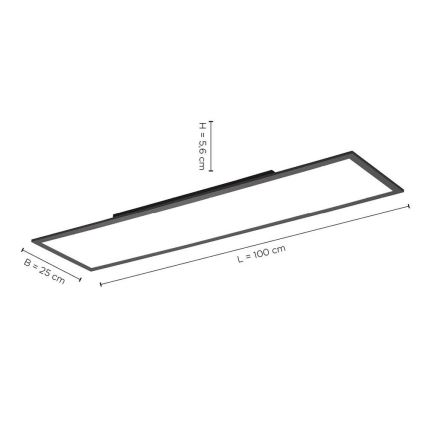 Paul Neuhaus 16533-16-O - LED panel overflademonteret dæmpbart FLAT LED/24W/230V 2700-5000K sort + fjernbetjening