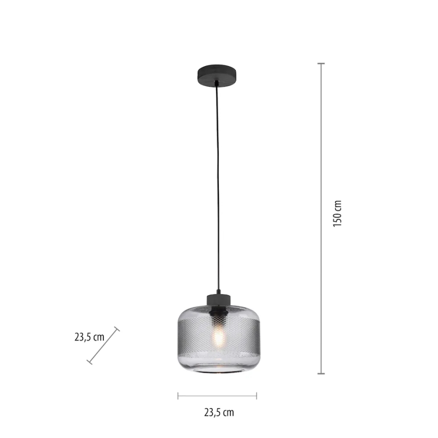 Paul Neuhaus 2005-25 - Pendel BOLETUS 1xE27/10W/230V diameter 23,5 cm grå