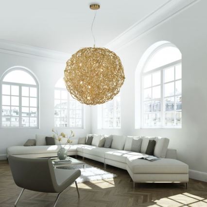Paul Neuhaus 2019-12 - Lysekrone med wireophæng SAREA 15xG9/40W/230V guld