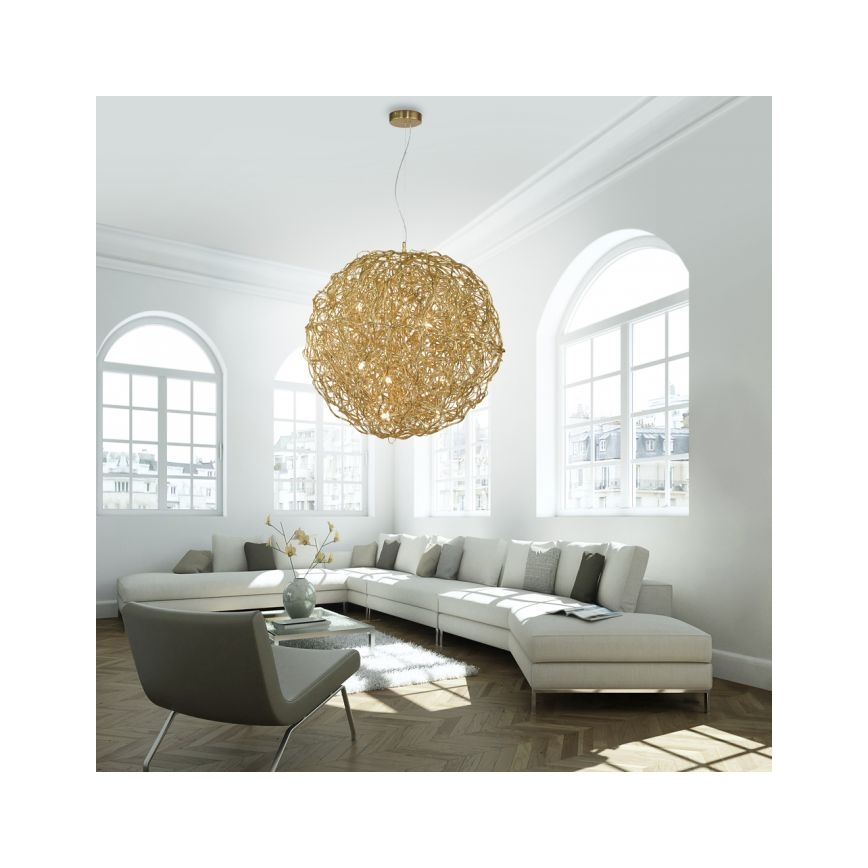 Paul Neuhaus 2019-12 - Lysekrone med wireophæng SAREA 15xG9/40W/230V guld