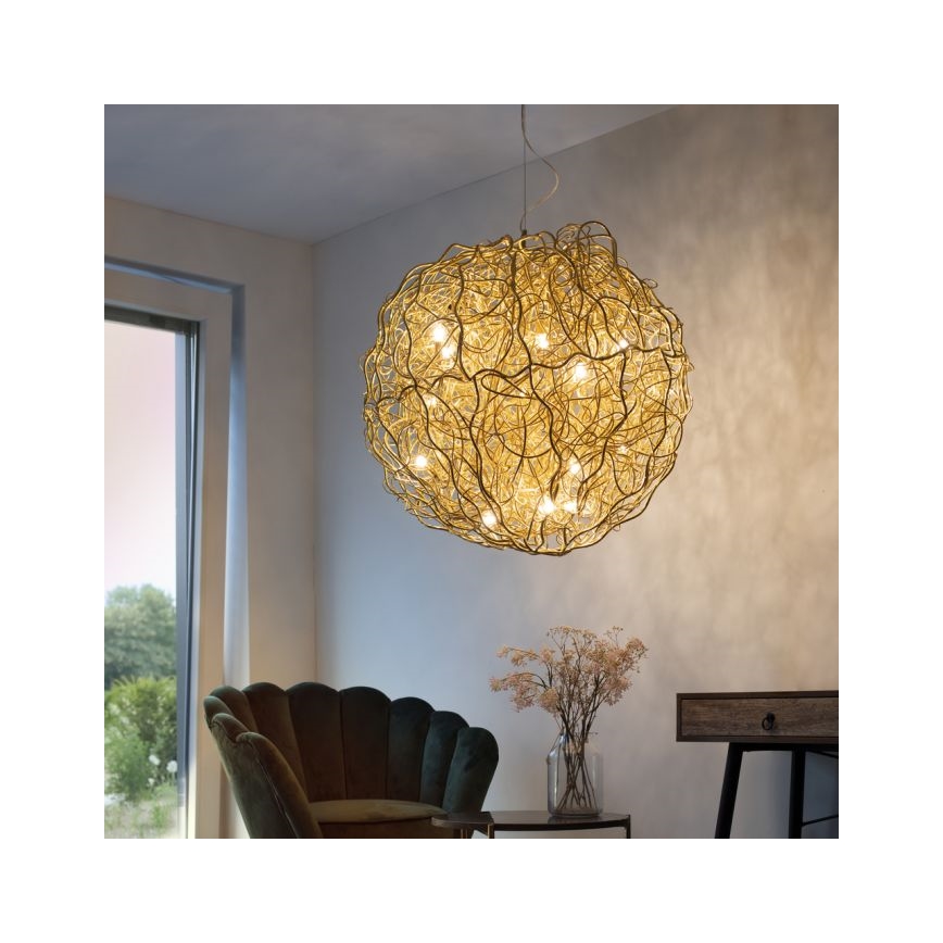 Paul Neuhaus 2019-12 - Lysekrone med wireophæng SAREA 15xG9/40W/230V guld