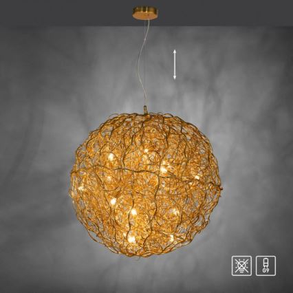 Paul Neuhaus 2019-12 - Lysekrone med wireophæng SAREA 15xG9/40W/230V guld