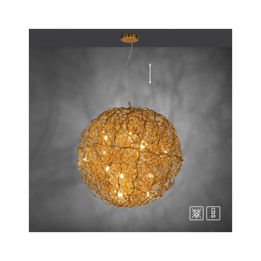 Paul Neuhaus 2019-12 - Lysekrone med wireophæng SAREA 15xG9/40W/230V guld
