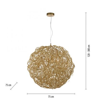 Paul Neuhaus 2019-12 - Lysekrone med wireophæng SAREA 15xG9/40W/230V guld