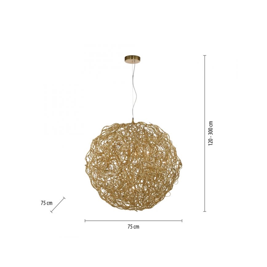 Paul Neuhaus 2019-12 - Lysekrone med wireophæng SAREA 15xG9/40W/230V guld