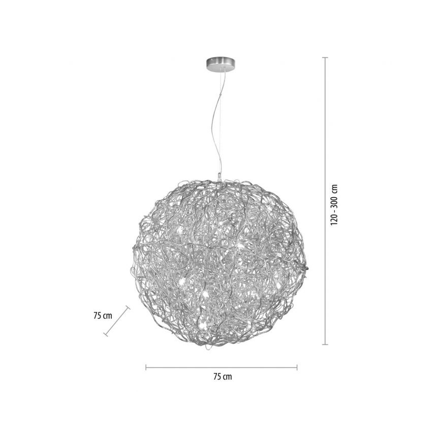 Paul Neuhaus 2019-21 - SAREA pendel med wireophæng 15xG9/40W/230V, sølv