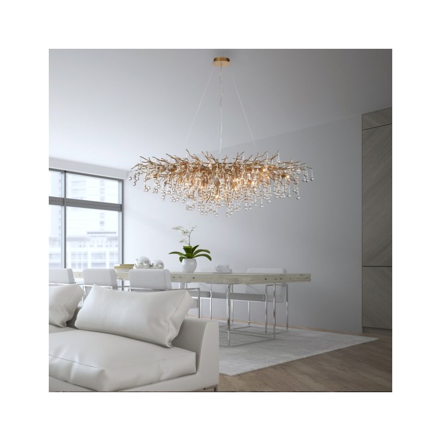 Paul Neuhaus 2031-11 - Pendel ICICLE 15xG9/40W/230V 75x150 cm messing