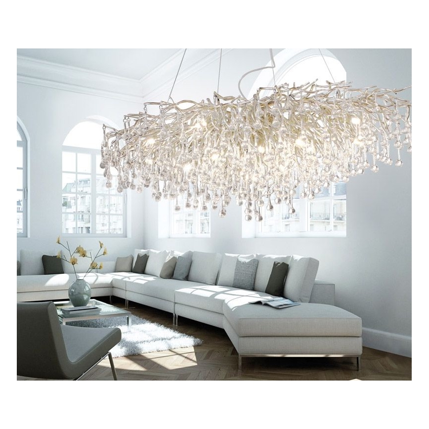 Paul Neuhaus 2031-55 - Pendel ICICLE 15xG9/40W/230V 75x150 cm skinnende krom