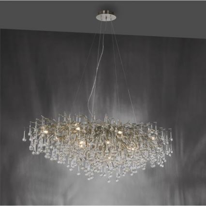 Paul Neuhaus 2031-55 - Pendel ICICLE 15xG9/40W/230V 75x150 cm skinnende krom