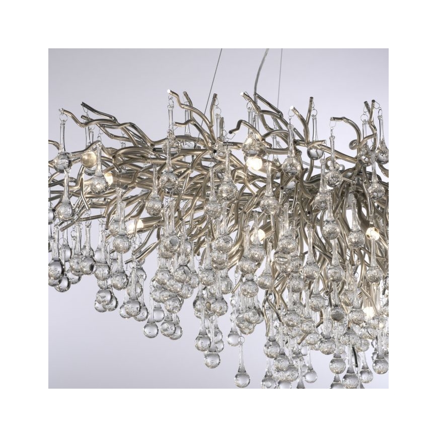 Paul Neuhaus 2031-55 - Pendel ICICLE 15xG9/40W/230V 75x150 cm skinnende krom