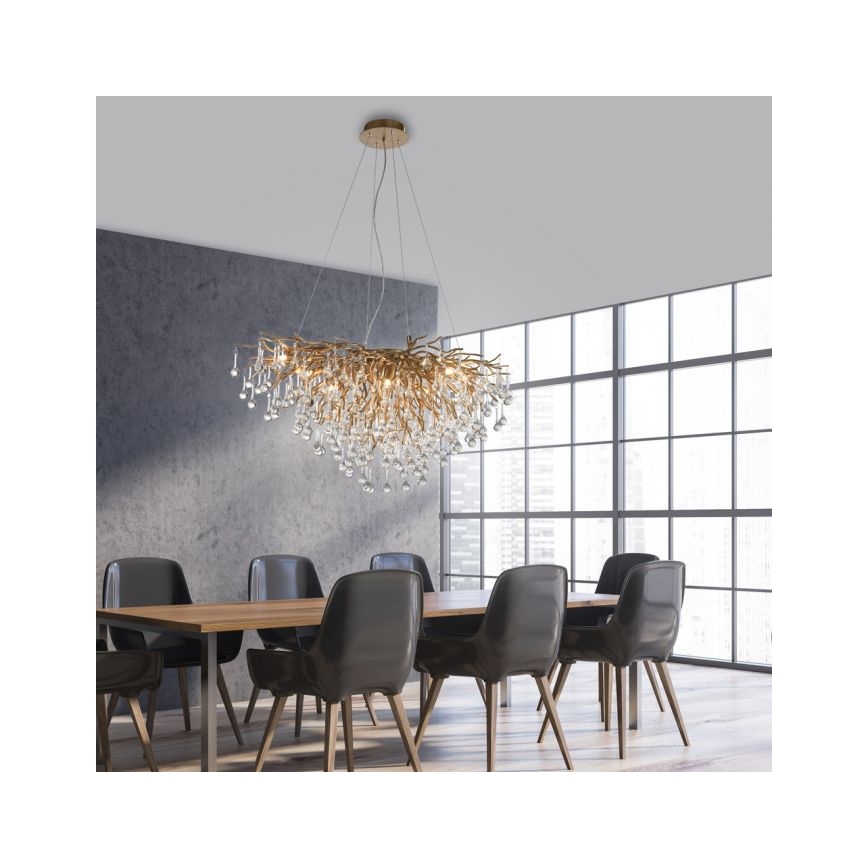 Paul Neuhaus 2192-11 - Pendel ICICLE 10xG9/40W/230V 50x100 cm messing