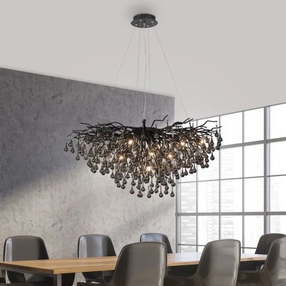 Paul Neuhaus 2192-18 - Lysekrone på wire ICICLE 10xG9/40W/230V 50x100 cm sort