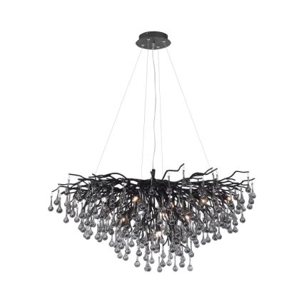 Paul Neuhaus 2192-18 - Lysekrone på wire ICICLE 10xG9/40W/230V 50x100 cm sort