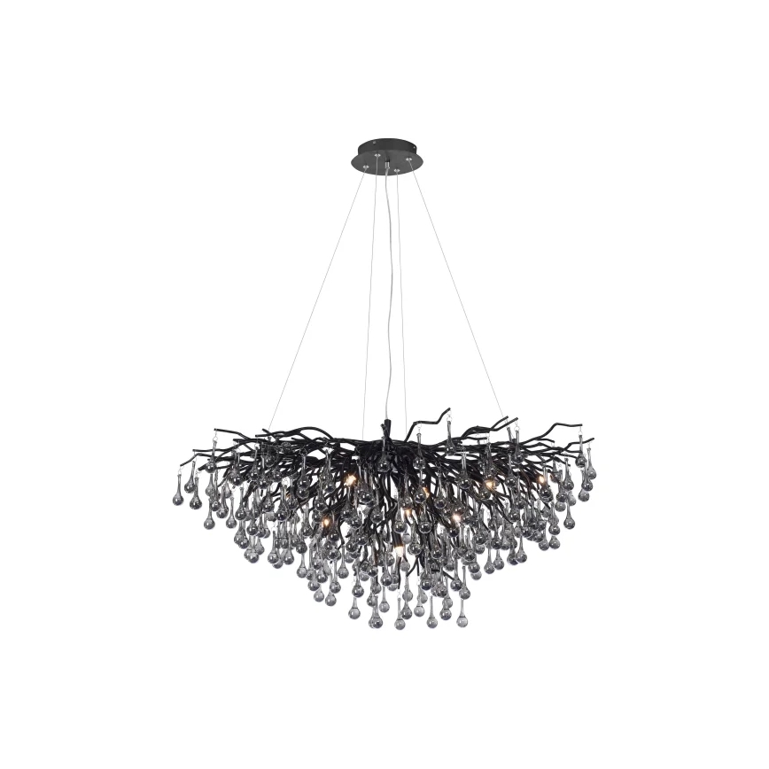 Paul Neuhaus 2192-18 - Lysekrone på wire ICICLE 10xG9/40W/230V 50x100 cm sort
