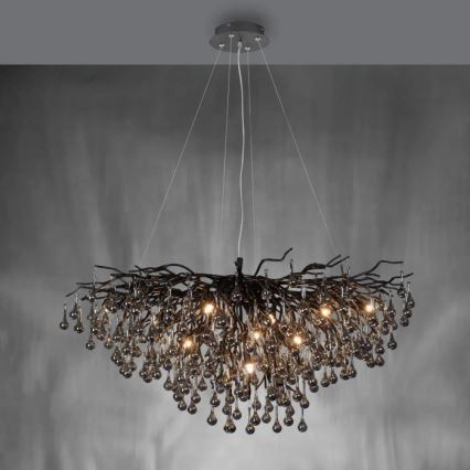 Paul Neuhaus 2192-18 - Lysekrone på wire ICICLE 10xG9/40W/230V 50x100 cm sort