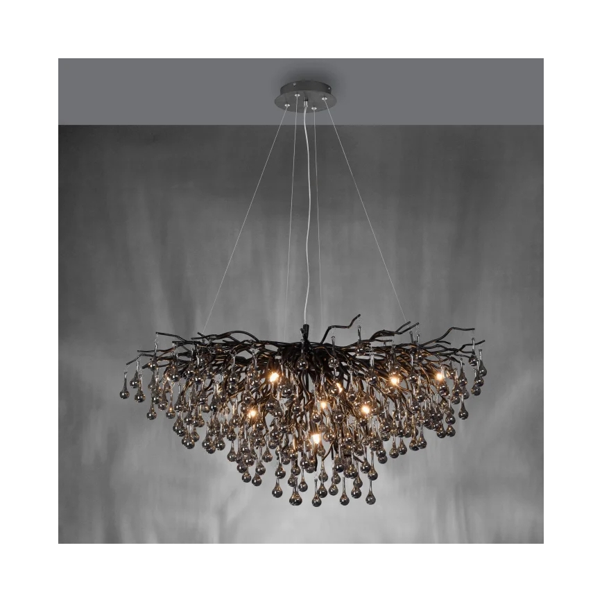 Paul Neuhaus 2192-18 - Lysekrone på wire ICICLE 10xG9/40W/230V 50x100 cm sort