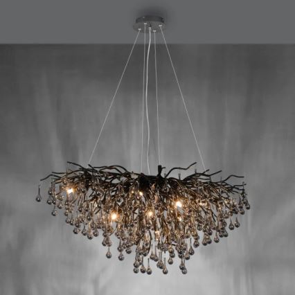 Paul Neuhaus 2192-18 - Lysekrone på wire ICICLE 10xG9/40W/230V 50x100 cm sort