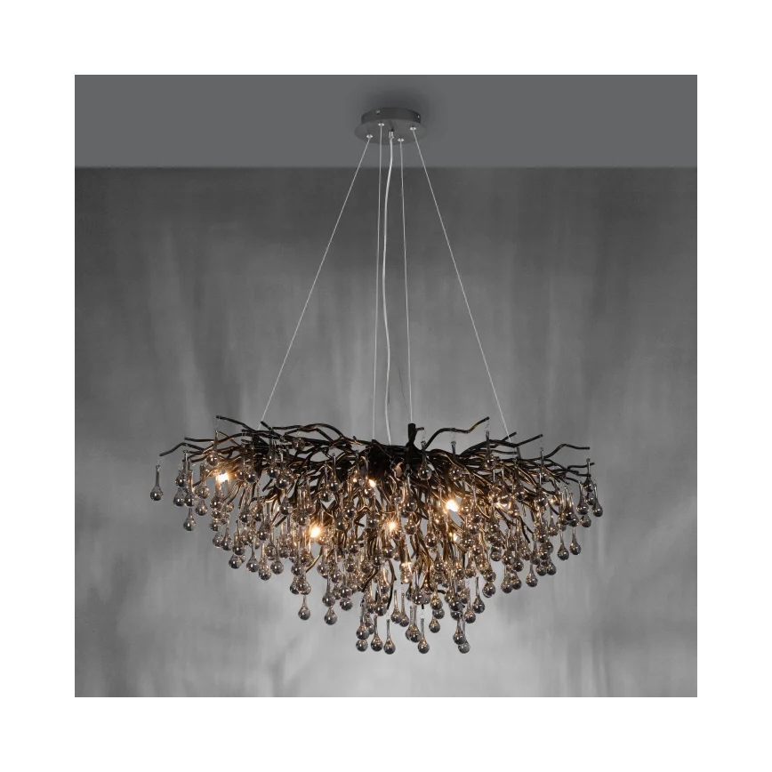 Paul Neuhaus 2192-18 - Lysekrone på wire ICICLE 10xG9/40W/230V 50x100 cm sort