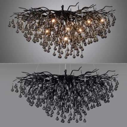 Paul Neuhaus 2192-18 - Lysekrone på wire ICICLE 10xG9/40W/230V 50x100 cm sort