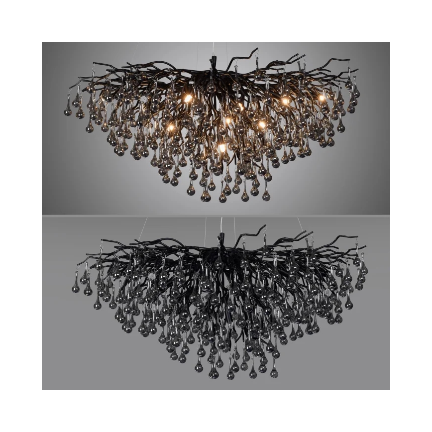 Paul Neuhaus 2192-18 - Lysekrone på wire ICICLE 10xG9/40W/230V 50x100 cm sort