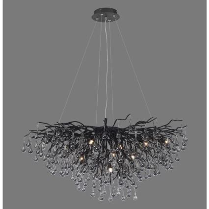 Paul Neuhaus 2192-18 - Lysekrone på wire ICICLE 10xG9/40W/230V 50x100 cm sort