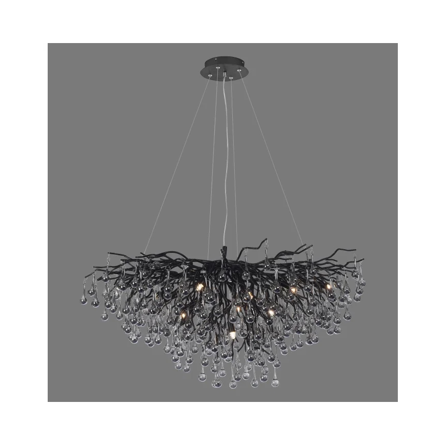 Paul Neuhaus 2192-18 - Lysekrone på wire ICICLE 10xG9/40W/230V 50x100 cm sort