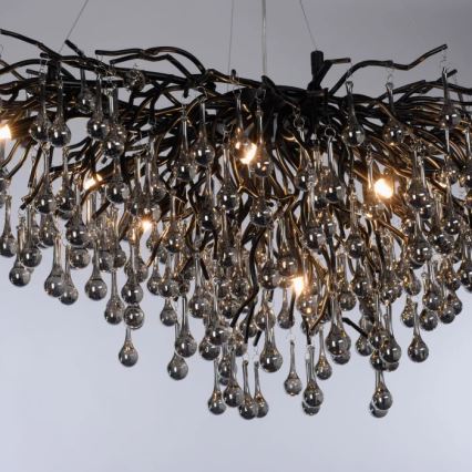 Paul Neuhaus 2192-18 - Lysekrone på wire ICICLE 10xG9/40W/230V 50x100 cm sort