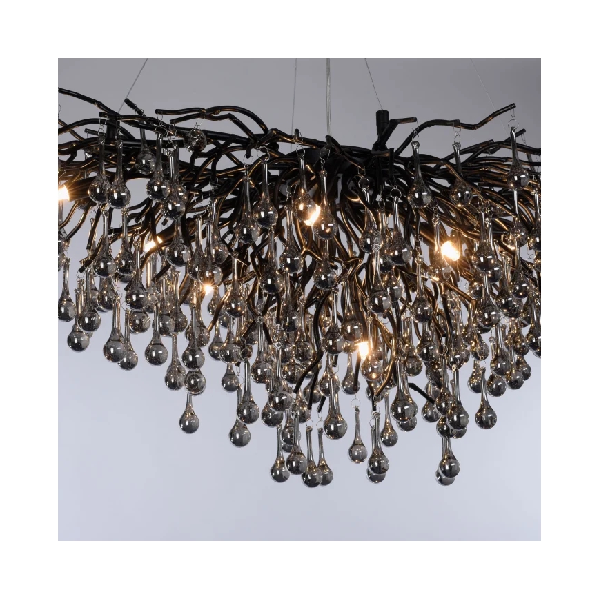 Paul Neuhaus 2192-18 - Lysekrone på wire ICICLE 10xG9/40W/230V 50x100 cm sort