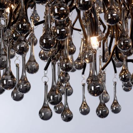 Paul Neuhaus 2192-18 - Lysekrone på wire ICICLE 10xG9/40W/230V 50x100 cm sort