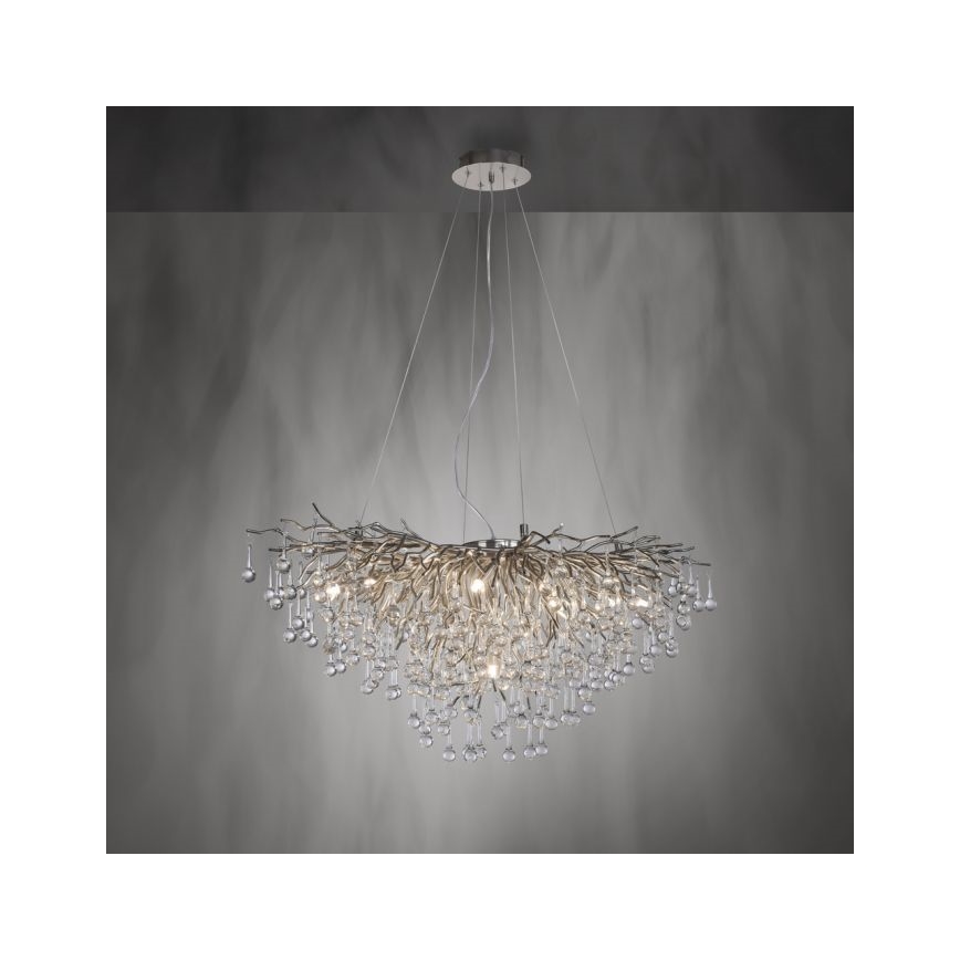 Paul Neuhaus 2192-55 - Loftlampe på kabel ICICLE 10xG9/40W/230V 50x100 cm blank krom