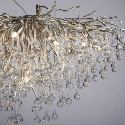 Paul Neuhaus 2192-55 - Loftlampe på kabel ICICLE 10xG9/40W/230V 50x100 cm blank krom