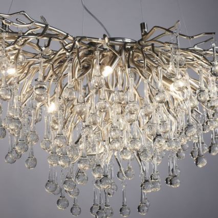 Paul Neuhaus 2192-55 - Loftlampe på kabel ICICLE 10xG9/40W/230V 50x100 cm blank krom