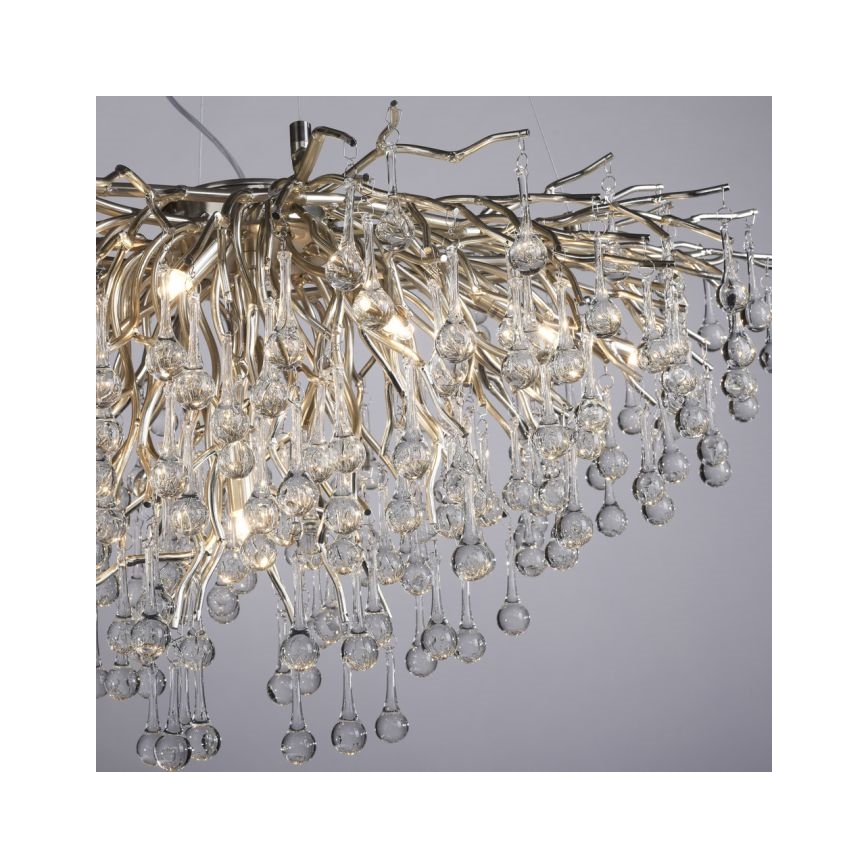 Paul Neuhaus 2192-55 - Pendel ICICLE 10xG9/40W/230V 50x100 cm skinnende krom