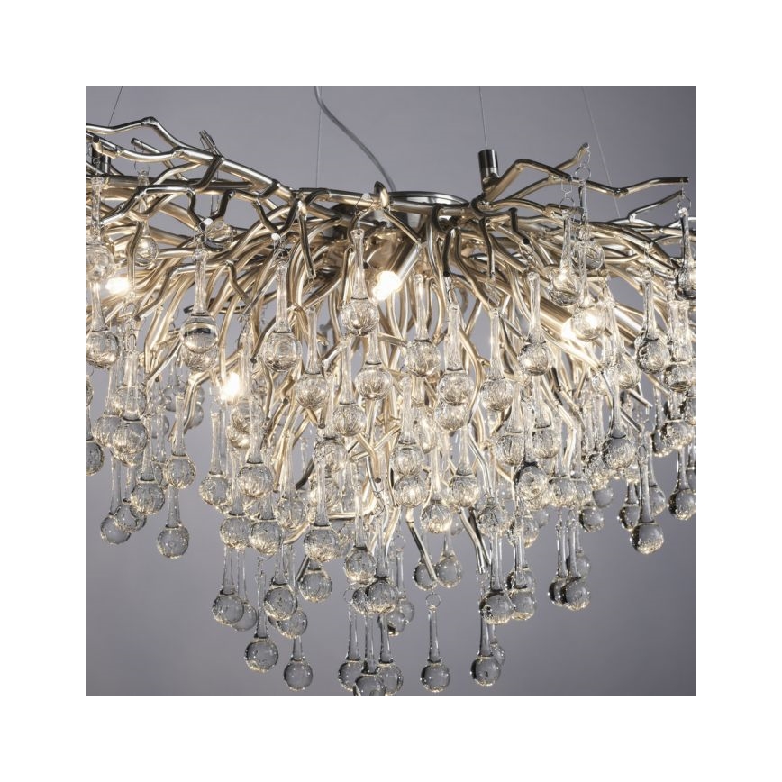 Paul Neuhaus 2192-55 - Pendel ICICLE 10xG9/40W/230V 50x100 cm skinnende krom