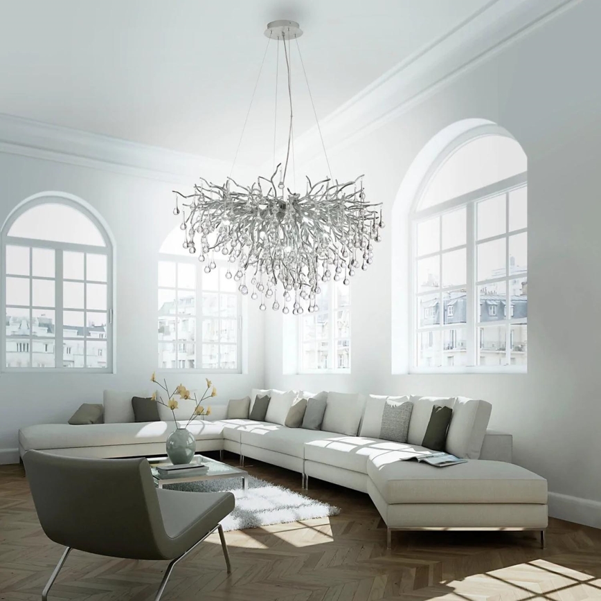 Paul Neuhaus 2192-55 - Pendel ICICLE 10xG9/40W/230V 50x100 cm skinnende krom