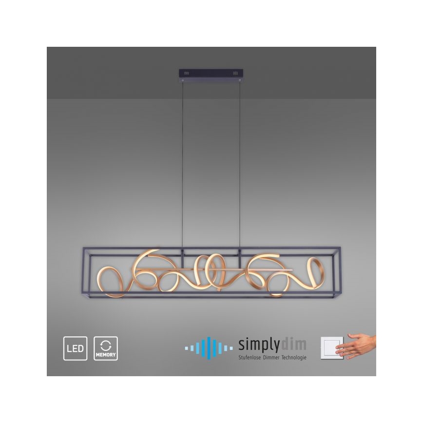 Paul Neuhaus 2416-18 - LED lysdæmper lysekrone i en snor SELINA 4xLED/10,2W/230V